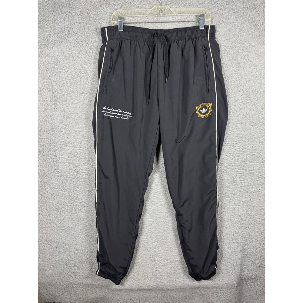 Adidas Originals VRCT Men Black Track Pants Joggers IX6775 L Drawstrings Mesh